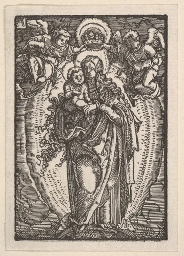 Virgin and Child on a Crescent, from "The Fall and Salvation of Mankind Through the Life and Passion of Christ" by Albrecht Altdorfer, print, 1508-1518