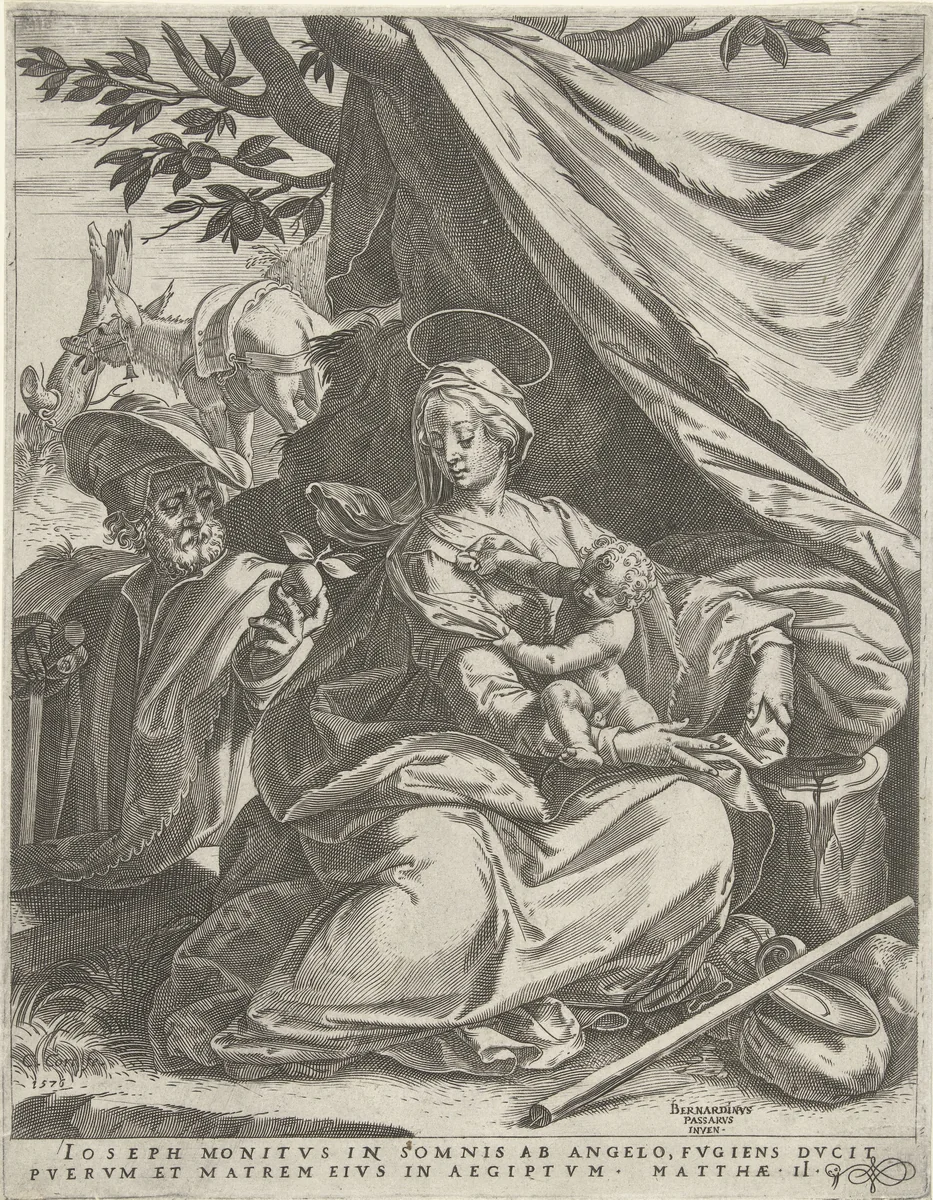 Rest on the Flight into Egypt by Unknown, print, 1576