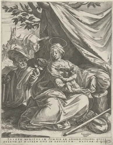 Rest on the Flight into Egypt by Unknown, print, 1576