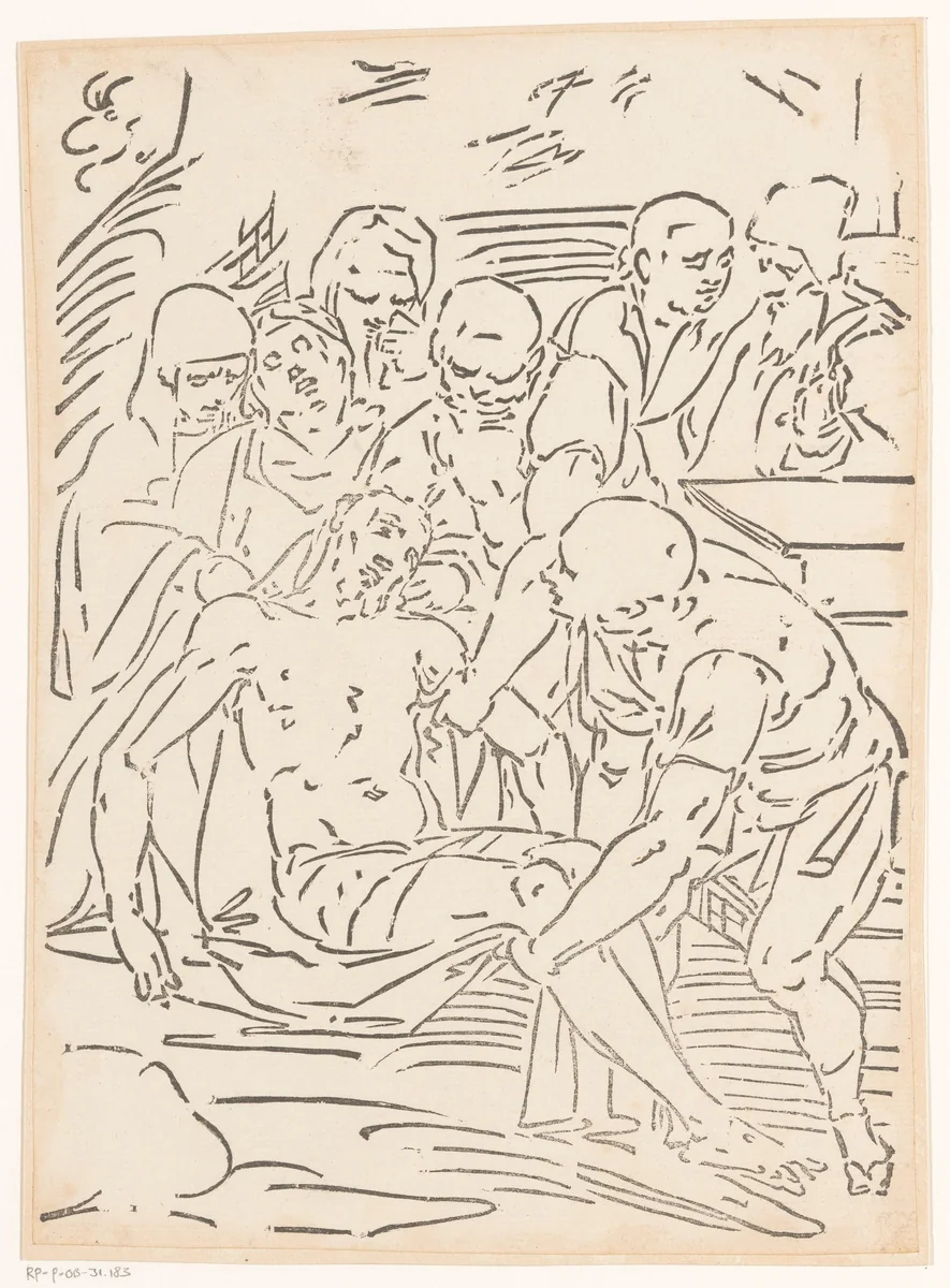 Graflegging van Christus by Unknown, print, 1537-1585