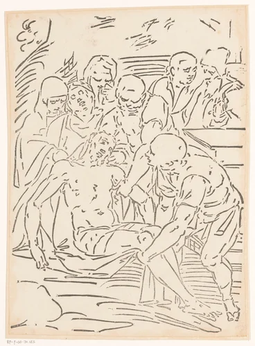 Graflegging van Christus by Unknown, print, 1537-1585