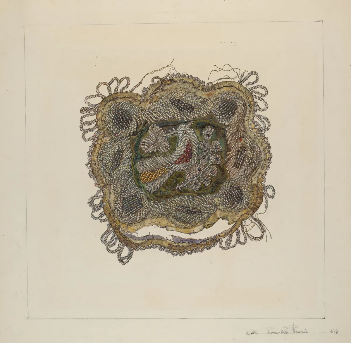 Beaded Cushion by Florence Truelson, index of american design, 1935-1942