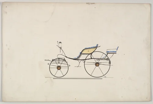 George IV Phaeton (unnumbered) by Brewster & Co., drawing, 1865-1875