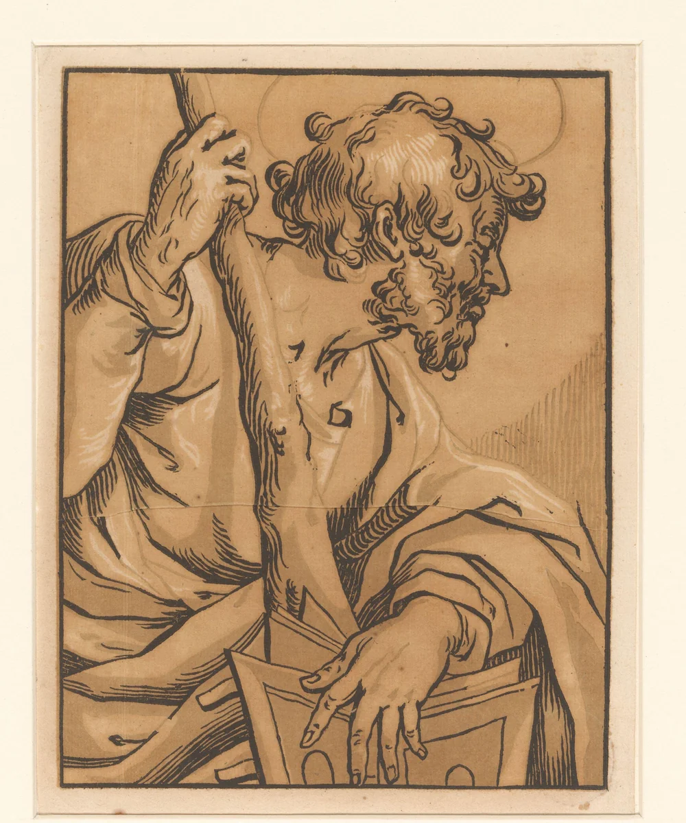 Apostel Judas Taddeüs by Ludwig Büsinck, print, 1600-1669