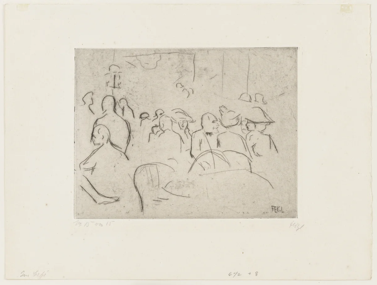 In the Cafe (Im Café) by Friedrich Feigl, print, 1912