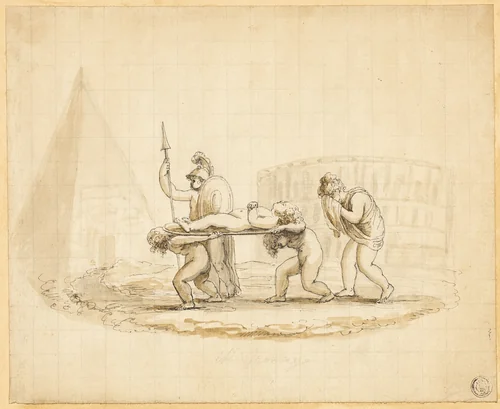 Putti Enacting Roman Funeral Procession by Lady Diana Beauclerk, drawing, 1754-1808