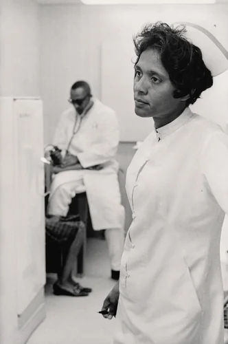 Nurse Ora Bouie and a Doctor at the Tufts-Delta Health Clinic, Mount Bayou, Mississippi by Doris A. Derby, photograph, 1968