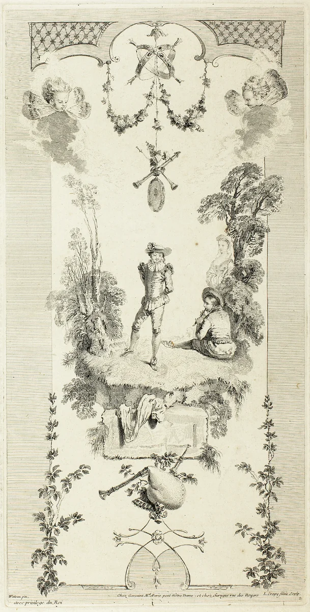 Screen of Six Sheets (310) by Louis Crépy, print, 1700-1799