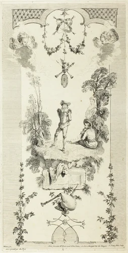 Screen of Six Sheets (310) by Louis Crépy, print, 1700-1799