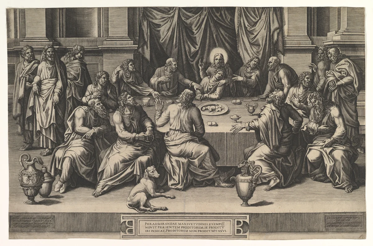 The Last Supper by Giorgio Ghisi, print, 1551