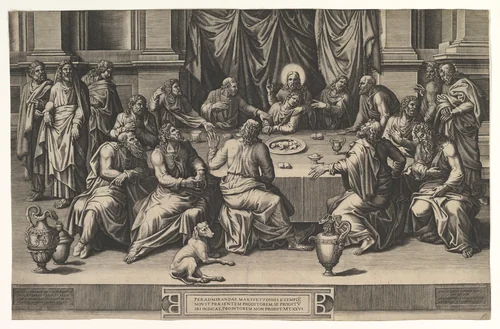 The Last Supper by Giorgio Ghisi, print, 1551