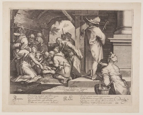 The Adoration of the Shepherds by Jacob Matham, print, 1597