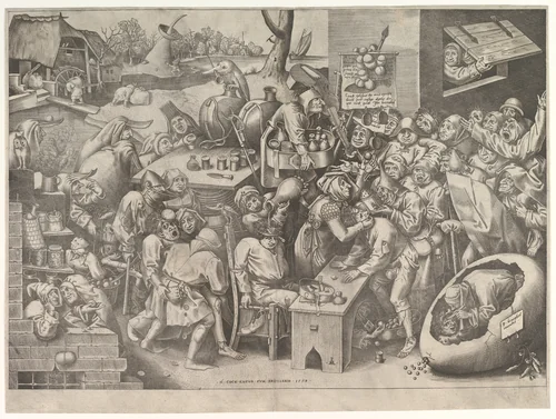 The Stone Operation or the Witch of Mallegem by Pieter Bruegel, print, 1559