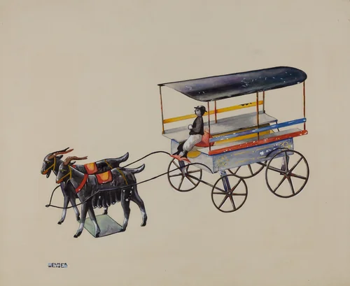 Toy Goat Cart by Elmer Weise, index of american design, 1935-1942