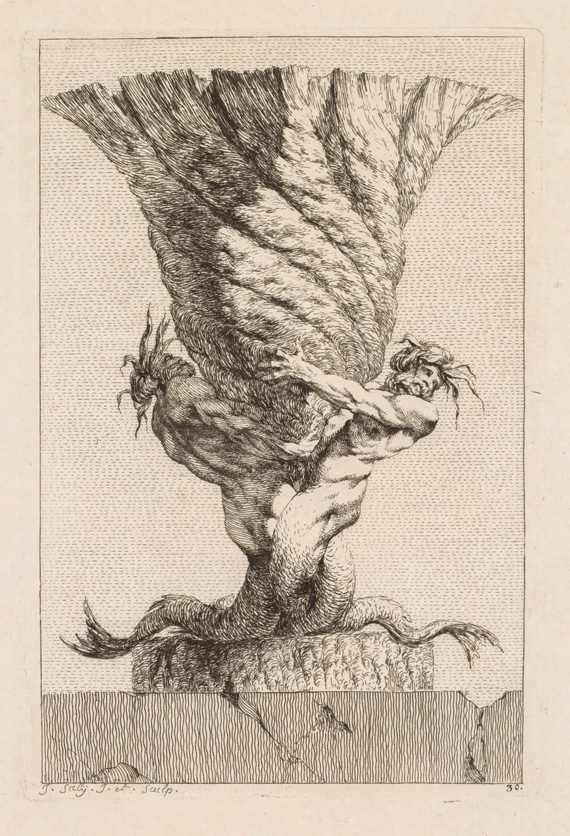 Suite of Vases: Plate 30 by Jacques François Saly, print, 1746