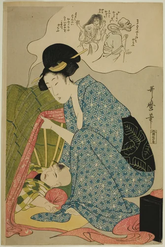 Child's nightmare of ghosts by Kitagawa Utamaro (喜多川歌麿), print, 1795-1806