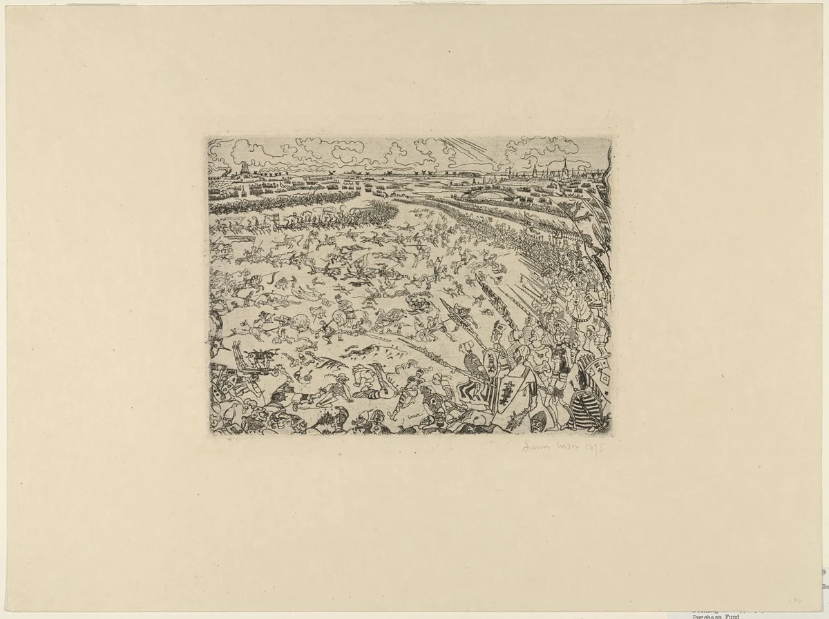 The Battle of the Golden Spurs by James Ensor, print, 1895