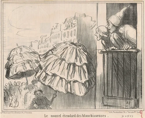 Le nouvel étendard des blanchisseuses by Honoré Daumier, print, 1857