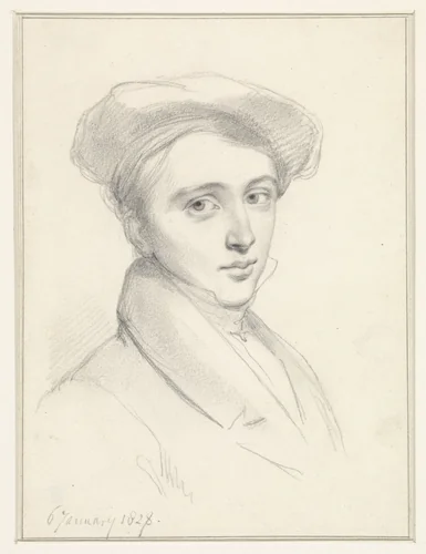 Portret van Adriaan Henricus de Bruine by anonymous, drawing, 1828