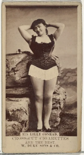 Card Number 375, Lilly Conrad, from the Actors and Actresses series (N145-3) issued by Duke Sons & Co. to promote Cross Cut Cigarettes by W. Duke, Sons & Co., photograph, 1880-1889