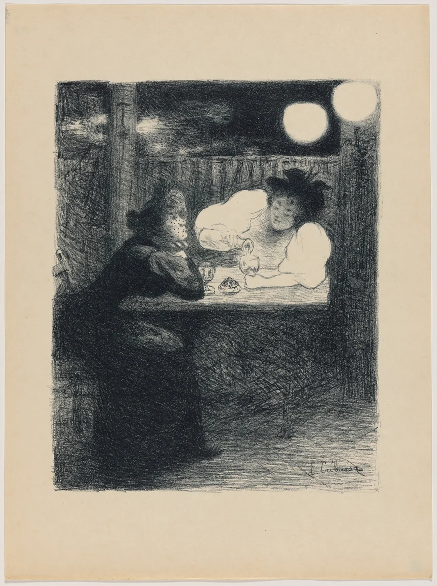 Les femmes à l'absinthe (Women with Absinthe) by Paul Edouard Crébassa, print, 1894