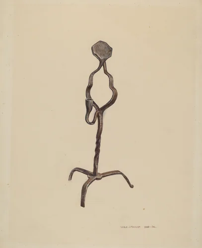 Combination Rush/Candle Holder by Leslie Macklem, index of american design, 1939