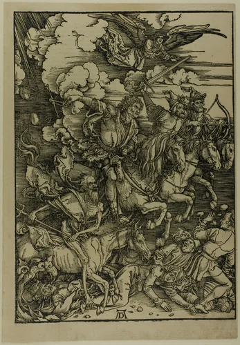 The Four Horsemen of the Apocalypse, from The Apocalypse by Albrecht Dürer, print, 1496-1498