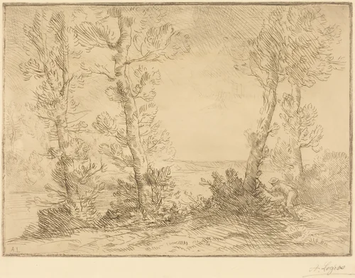 Salmon Fisher (Le pecheur du saumon) by Alphonse Legros, print, 1837-1911