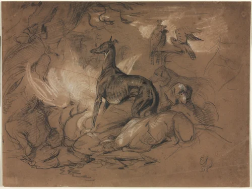 Studies of Animals by Edwin Henry Landseer, drawing, 1873