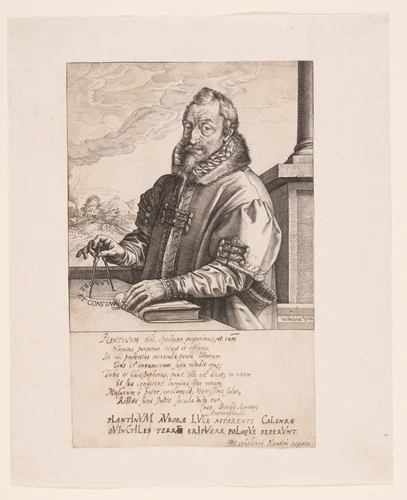 Christopher Plantin, Publisher in Antwerp by Hendrick Goltzius, print, 1589