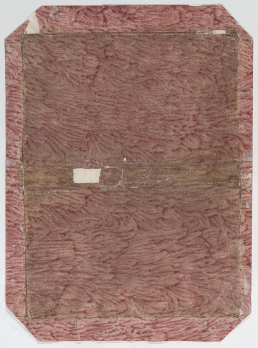 Red paste paper book cover by anonymous, print, 1700-1800
