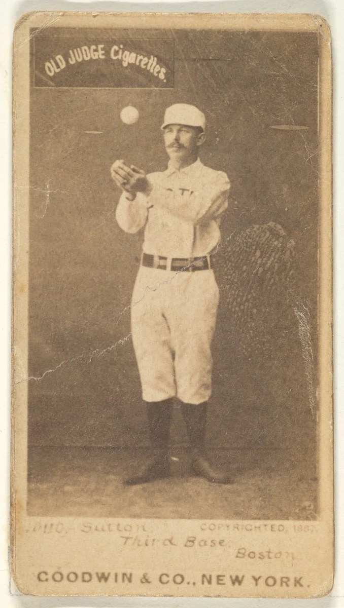 Sutton, 3rd Base, Boston, from the Old Judge series (N172) for Old Judge Cigarettes by Goodwin & Company, photograph, 1887