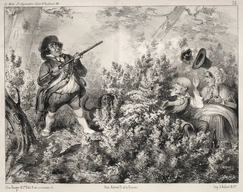 Actualités: L'Ouverture de la Chasse by Clémente Pruche, print, 1840