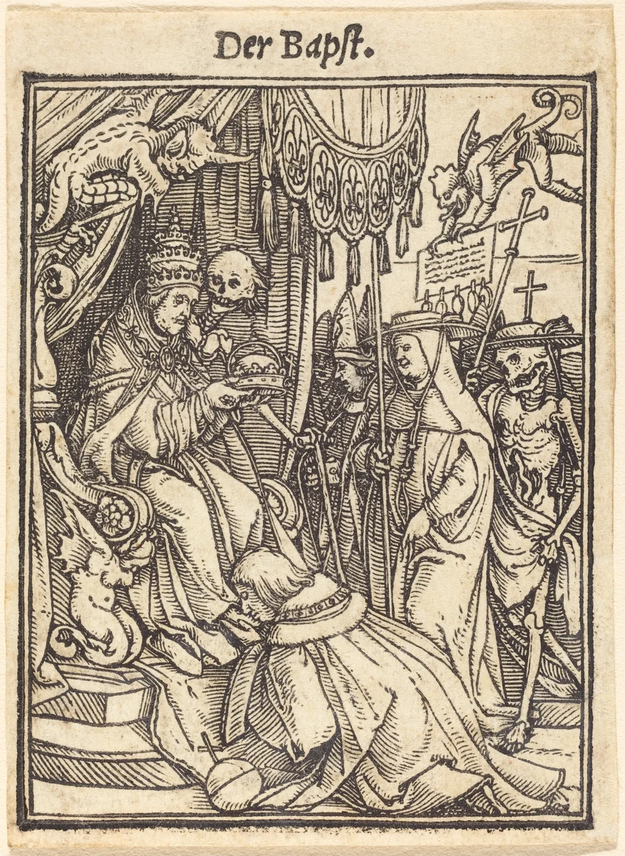 Der Bapst (The Pope) by Hans Lützelburger, print, 1521-1531