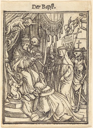Der Bapst (The Pope) by Hans Lützelburger, print, 1521-1531