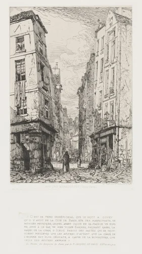 Rue des Marmousets (Old Paris) by Maxime Lalanne, print, 1862