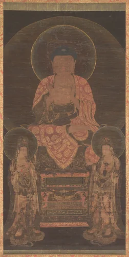 Amitabha triad by Unidentified Artist, painting, 1150-1350