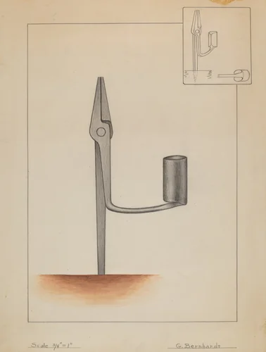 Rush Burner Candle Holder by Gerald Bernhardt, index of american design, 1936