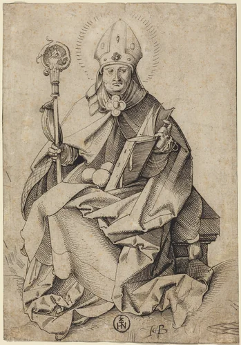 Saint Nicholas by Sebald Beham, drawing, 1500-1550