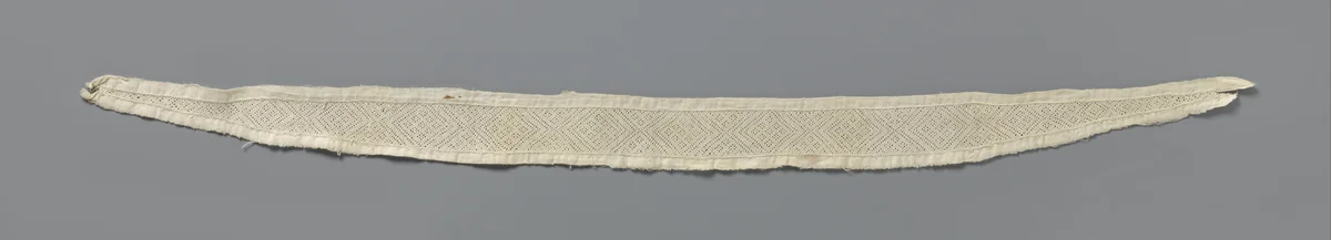 Strook knoopwerk met kleine en grote ruiten by anonymous, other, 1800-1899