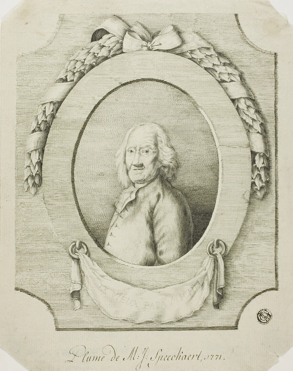 Le Vieux Papa Michel by Michel Joseph Speeckaert, drawing, 1771
