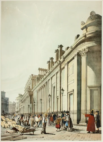 The Bank Looking Towards the Mansion House, from Original Views of London as It Is by Thomas Shotter Boys, print, 1842