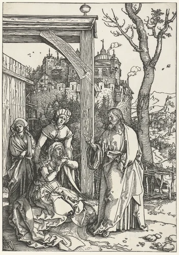 Christus neemt afscheid van Maria by Unknown, print, 1502-1506