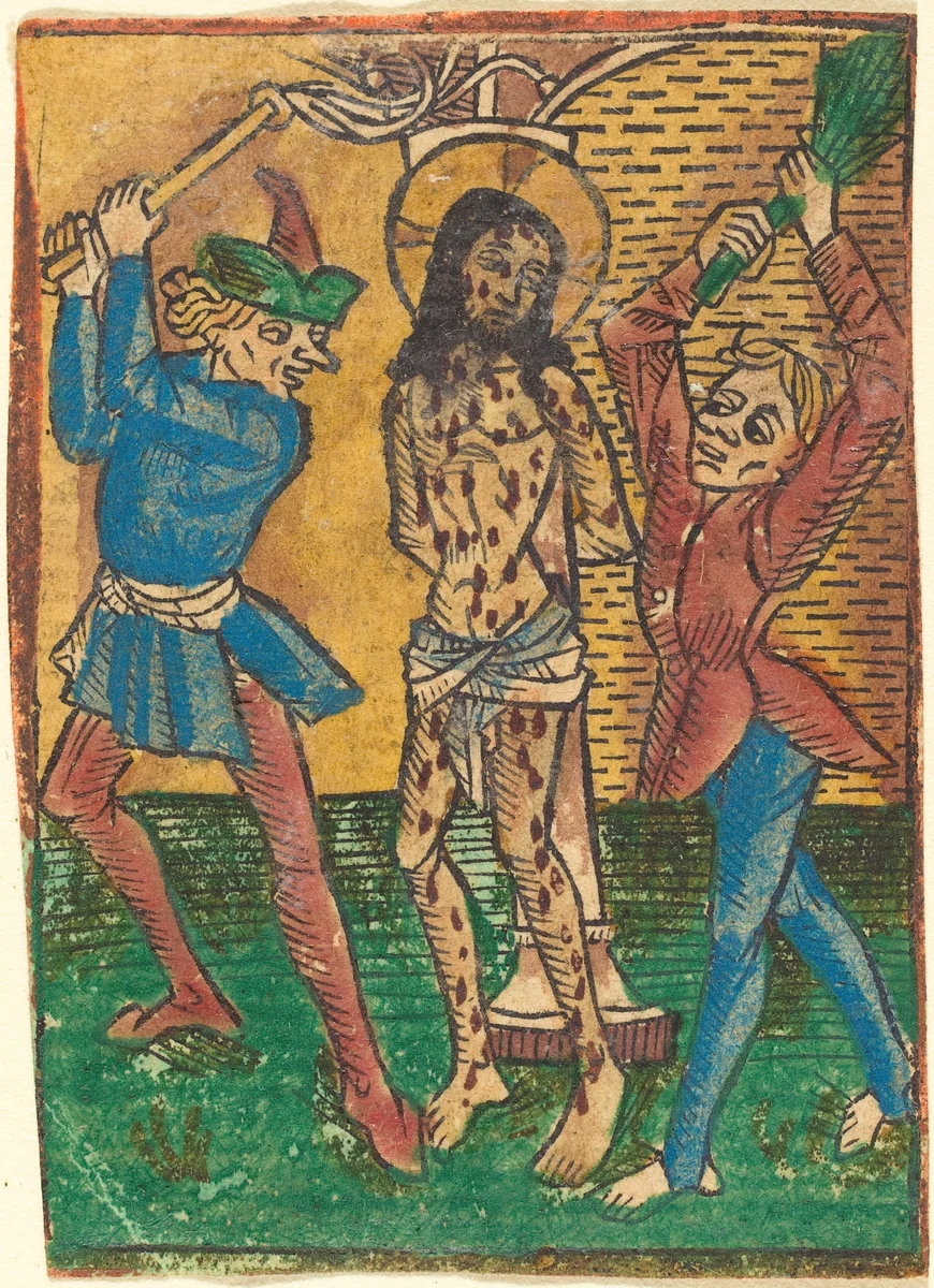 Scourging of Christ by German 15th Century, print, 1490