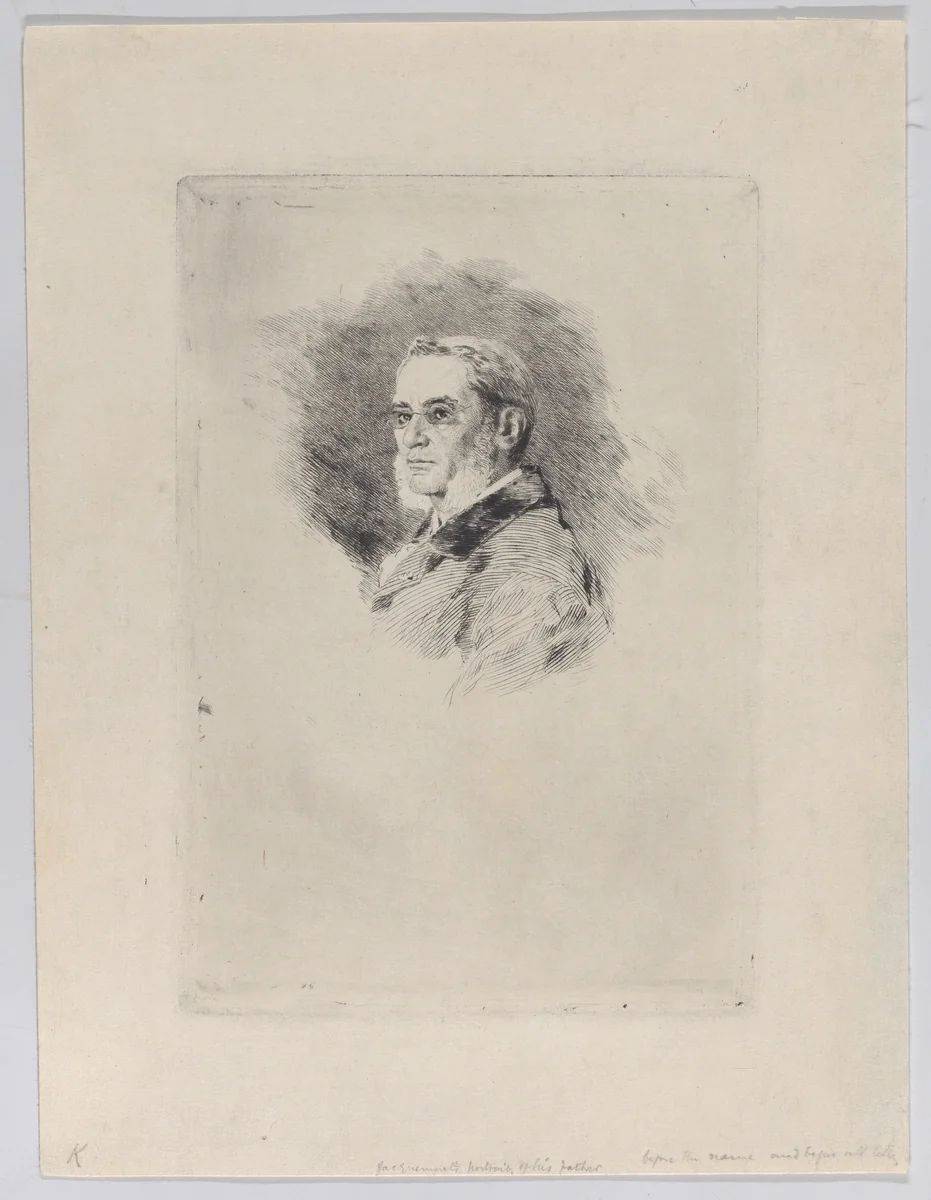 Portrait of Albert Jacquemart by Jules Ferdinand Jacquemart, print, 1879