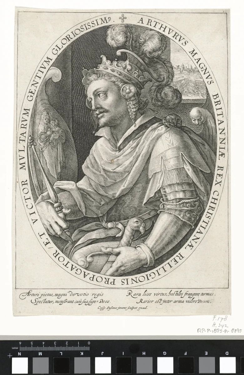 De held koning Arthur by Unknown, print, 1574-1637