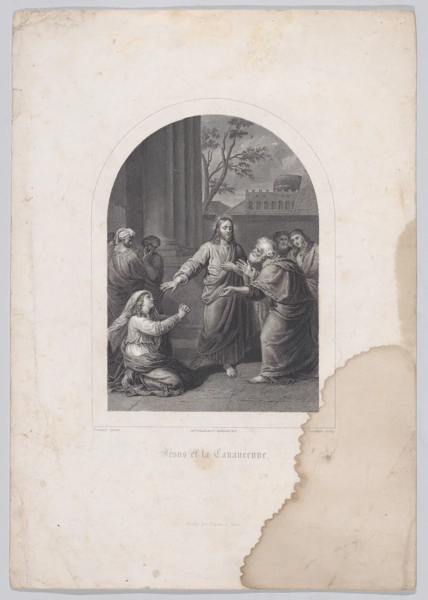 Jesus et la Cananéenne by Hipolyte Lecomte, print, 1820-1857