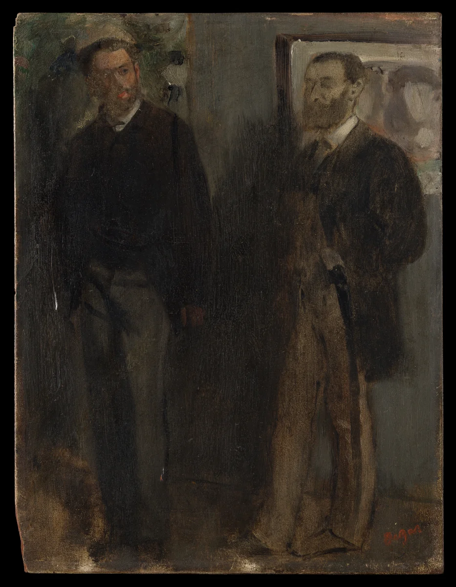 Two Men by Edgar Degas, painting, 1865-1869