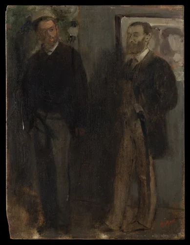 Two Men by Edgar Degas, painting, 1865-1869