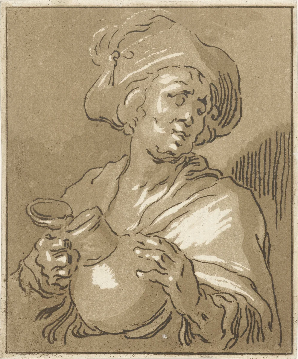 Man met kruik by Hermanus Fock, print, 1781-1822